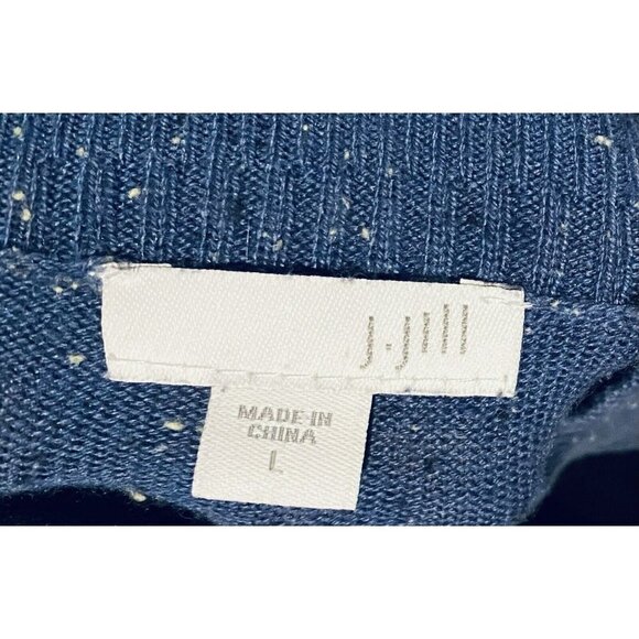 J Jill Sweater Womens Large Mock Neck Tunic Long Sleeve Lightweight Blue Flecked - Picture 4 of 7